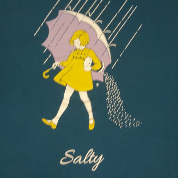 MORTON SALT GIRL IN RAIN UMBRELLA "SALTY" - BLUE 2XL WOMENS T-SHIRT L232 - Picture 5 of 6
